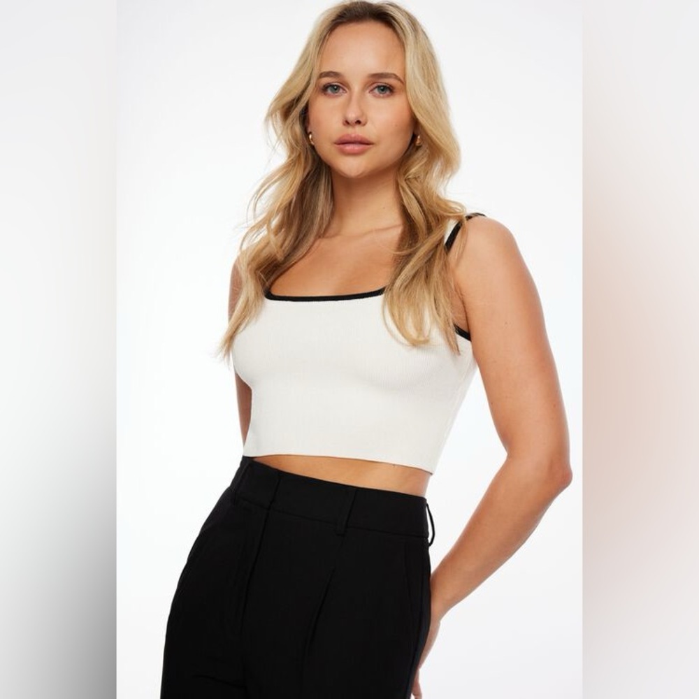 White Ribbed Crop Top